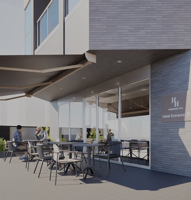 設有露天席位的開放式咖啡館&BAR